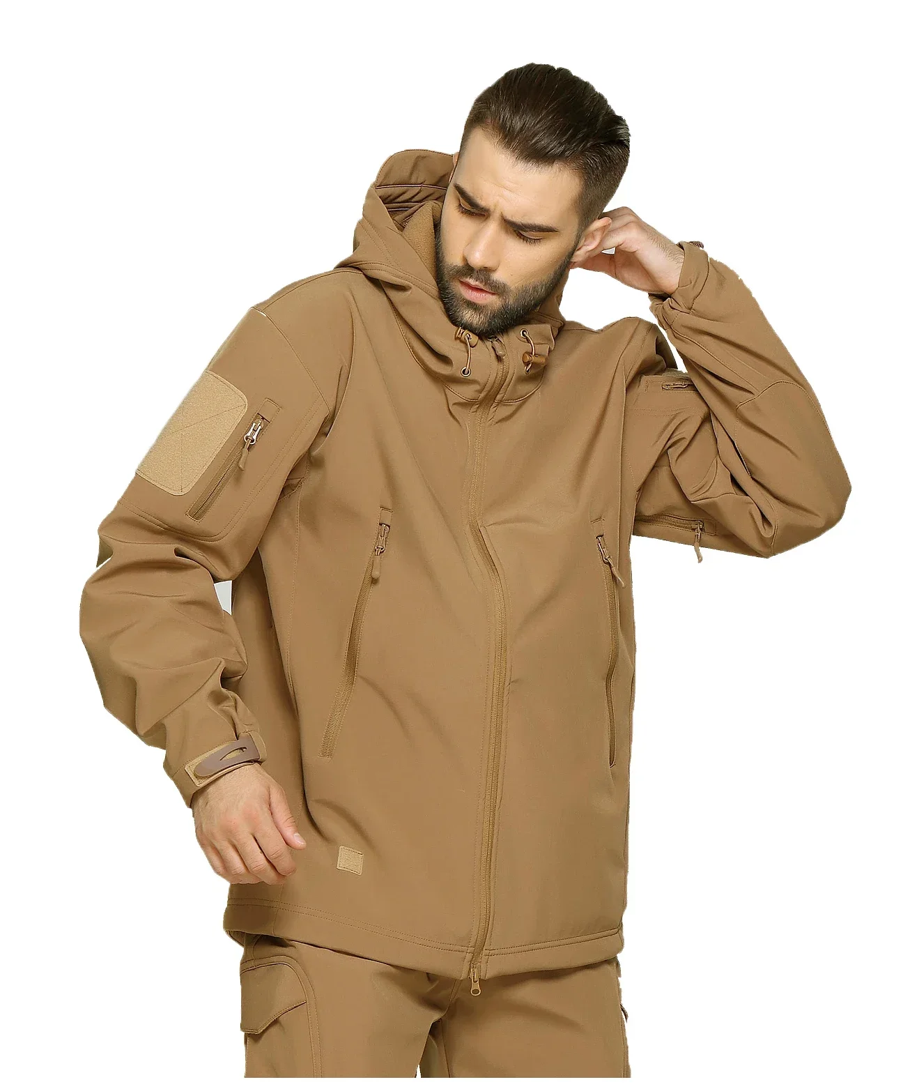 Outdoor Hunting Fleece - EMR 迷彩ソフトシェルアサルトスーツ、アウトドアスポーツ、狩猟、防水、内側フリース 5XL 6XL ジャケット