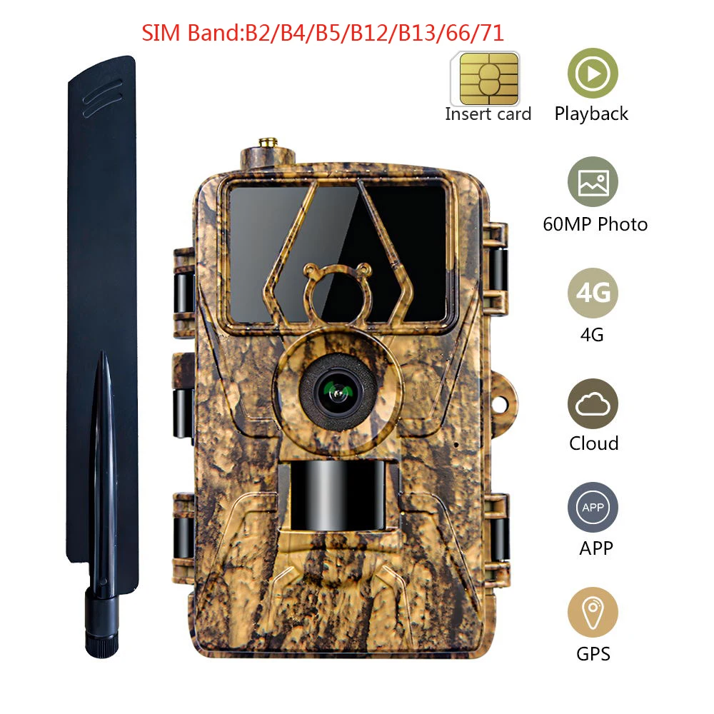 Hunting Outdoor Camera - 監視用赤外線カメラ,wifiアプリケーションによる制御,屋外狩猟,ビデオ録画,家の安全のための4g,hd8k,1個
