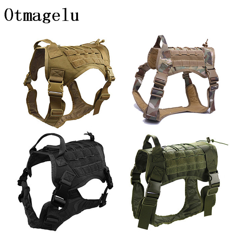 Hunting Dog Outdoor - ナイロンペット犬用ベストハーネスセット屋外戦術訓練犬服中型大型狩猟犬ピットブルブルテリアロットワイラー用