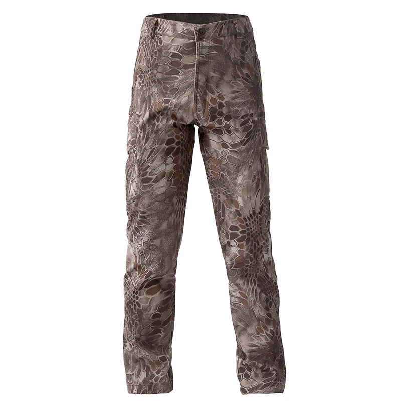Outdoor Hunting Fleece - 迷彩狩猟サメ皮ソフトシェル戦術迷彩パンツ男性冬防水暖かいフリーススポーツアウトドアパンツ