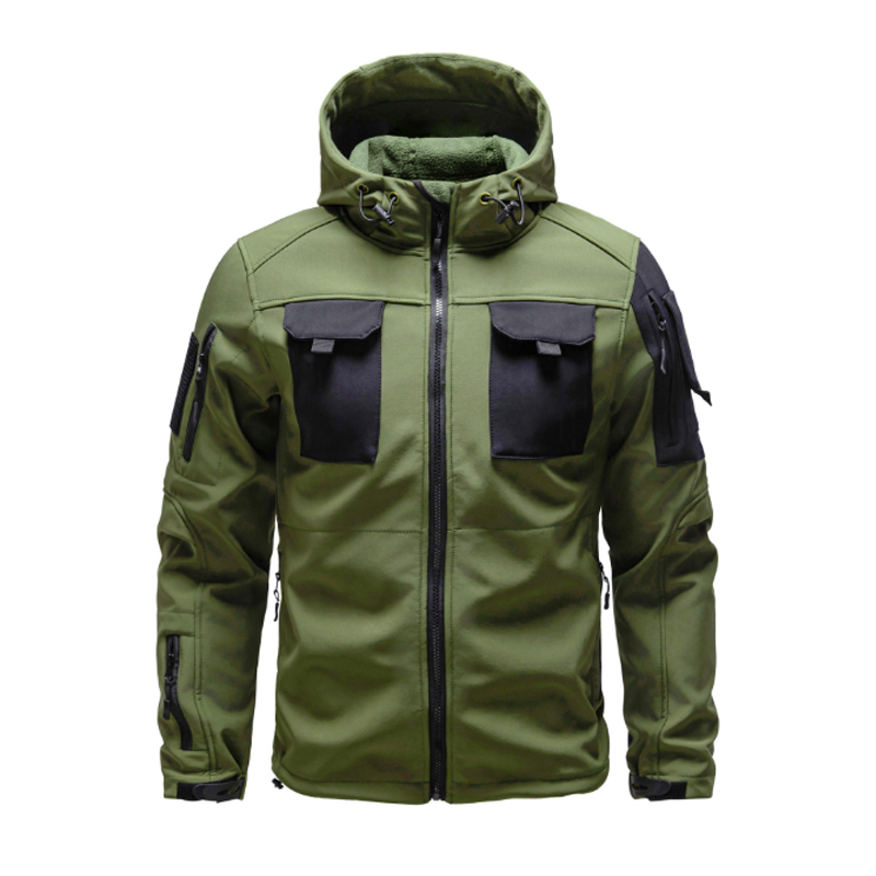 Safari Outdoor Hunting Jackets - 男性用フード付きフリースジャケット,防水,トレーニングスーツ,ハイキング,狩猟,コート,アウトドア,秋,冬