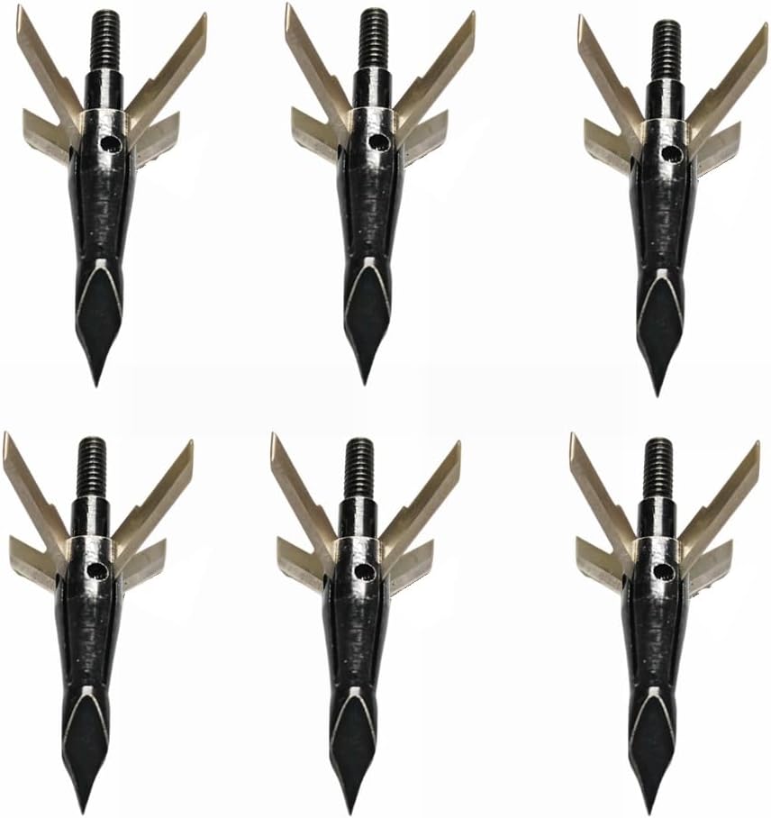 Crossbow Bolt Broadhead - 6PK ハイブリッドハンティングブロードヘッド 125 グレイン 4 ブレード