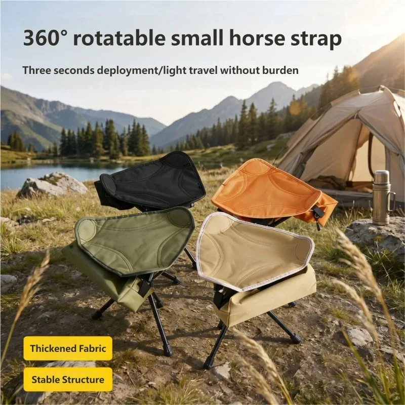 Hunting And Fishing Outdoor Chairs - 360 ° 回転式アウトドアキャンプスツール超軽量折りたたみ三脚シートポータブルアウトドアチェアハイキング釣り狩猟旅行用