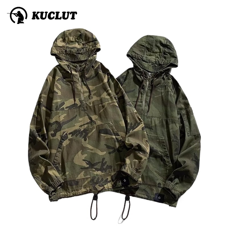 Safari Outdoor Hunting Jackets - メンズフード付きカモフラージュジャケット,防風戦術作業服,アウトドアキャンプ,ハイキング,狩猟ユニフォーム,流行のアウター,新しい春