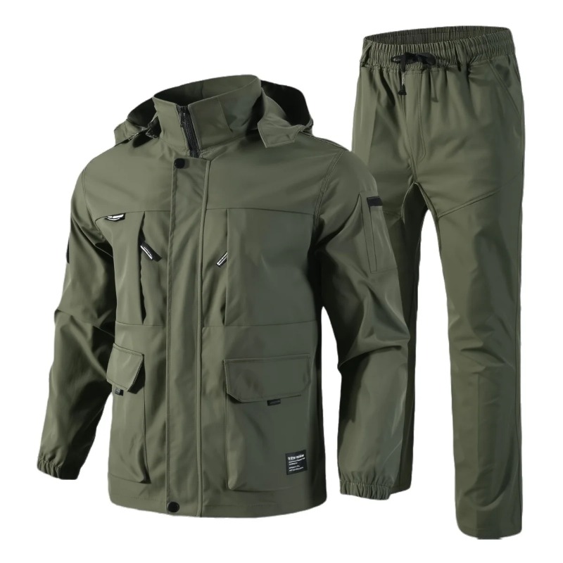 Hunting & Outdoor Supplies Carterton Reviews - メンズ防水タクティカルセット 春秋用 取り外し可能な帽子付き アウトドア ハイキング 作業服
