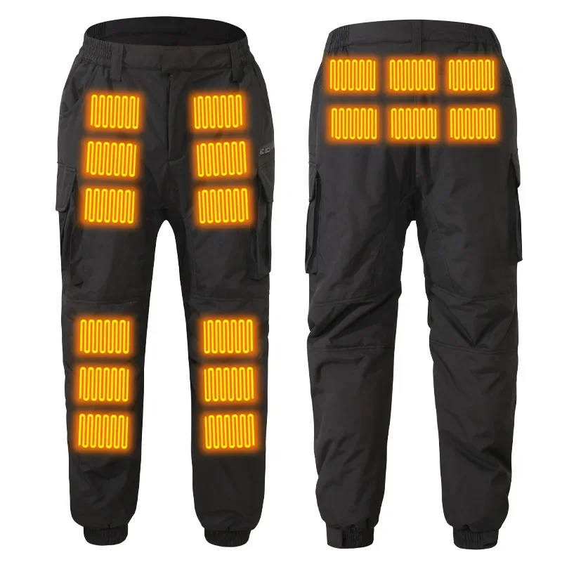 Outdoor Hunting Trousers - 新しいメンズ・レディース冬用サーマル電熱パンツ、スキー・ハンティング・アウトドア用保温テックスポーツウェア、18ゾーン膝加熱パンツ