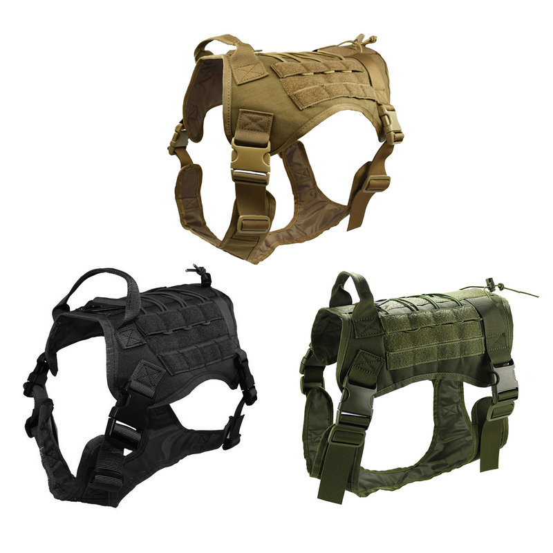 Hunting Dog Outdoor - 犬用の調節可能なハーネス,戦術的な屋外トレーニングキット,中型および大型の犬用の戦術的なハーネス,狩猟,屋外