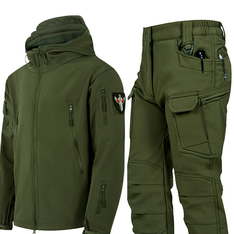 Safari Outdoor Hunting Jackets - 屋外防水迷彩サファリハイキングウィンドブレーカーフード付きハンティングソフトシェルタクティカルジャケット（メンズ）