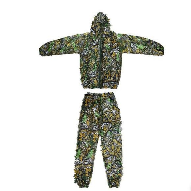 Outdoor Hunting Movies - 大人子供屋外ギリースーツ迷彩服ジャングルスーツ CS トレーニング葉服狩猟スーツフード付きジャケットパンツ