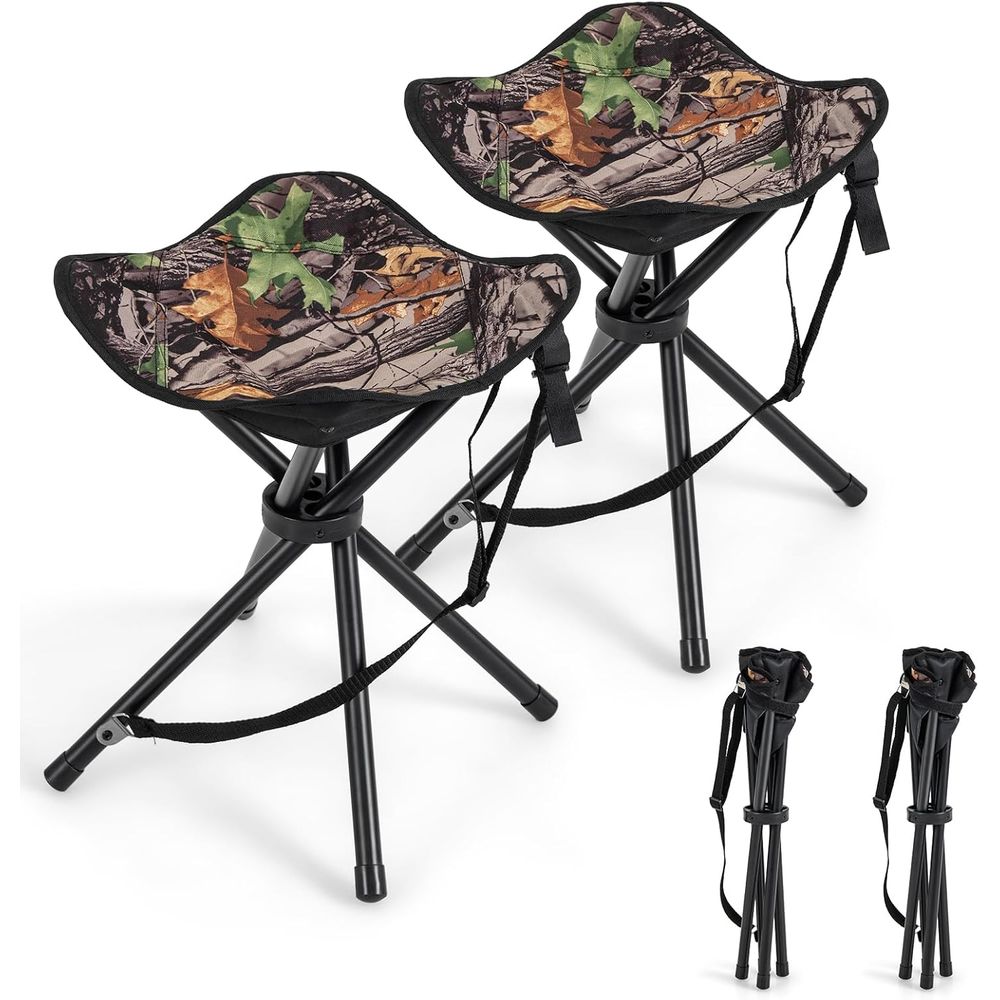Hunting And Fishing Outdoor Chairs - 2パックポータブル三脚軽量ハンティングスツール、ショルダーストラップ付き、アウトドアハンティングチェア、釣り、キャンプ、ハイキング用ブラインドチェア