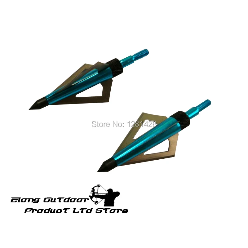 Crossbow Bolt Broadhead - 12 個ブルー 125 グレインブロードヘッド 3 ブレード狩猟獣カーボン矢ボルトクロスボウアーチェリー弓リカーブコンパウンド