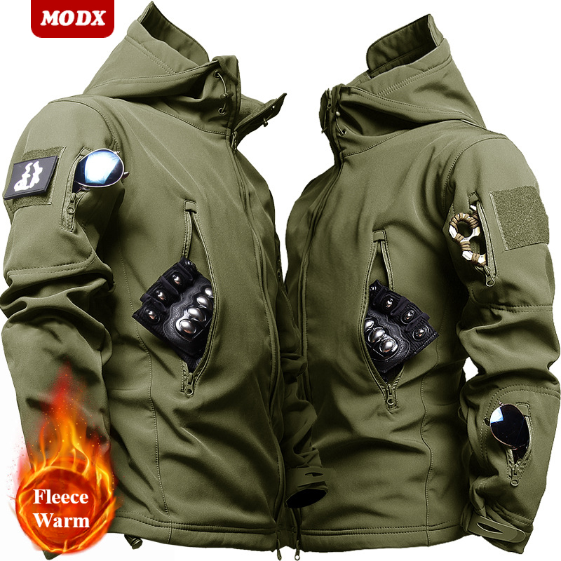 屋外のサメの皮のソフトシェルジャケット、暖かいウインドブレー - Safari Outdoor Hunting Jackets のレビューと価格
