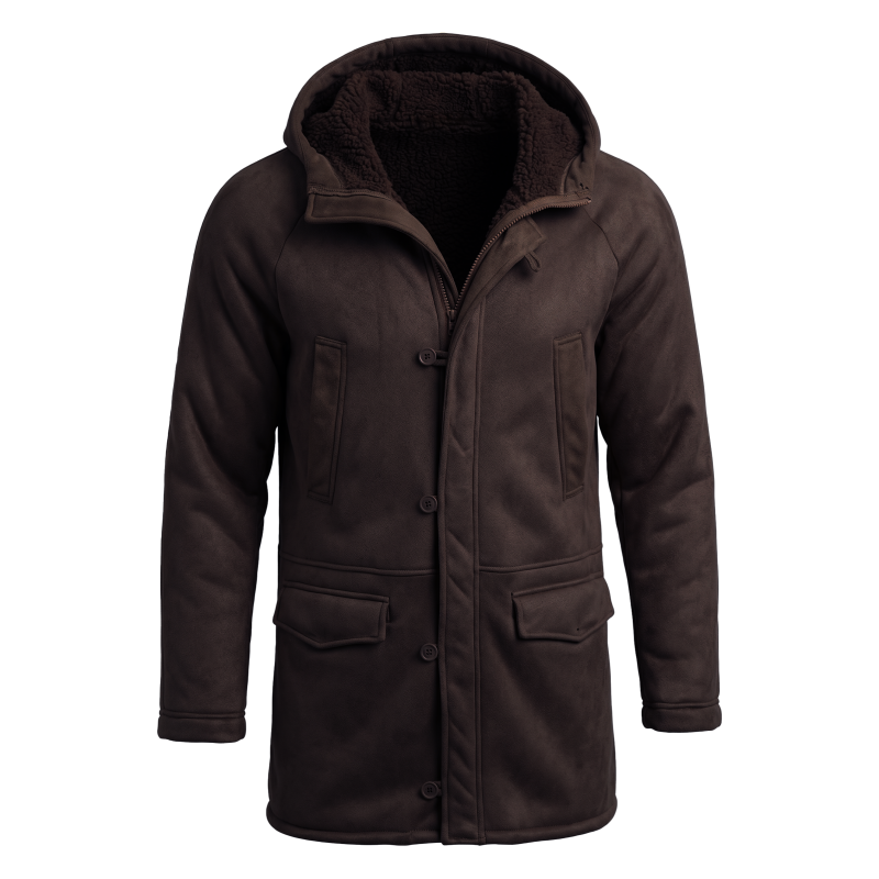 メンズフェイクファー裏地付きフード付き冬用ジャケット |   - Outdoor Hunting Fleece のレビューと価格