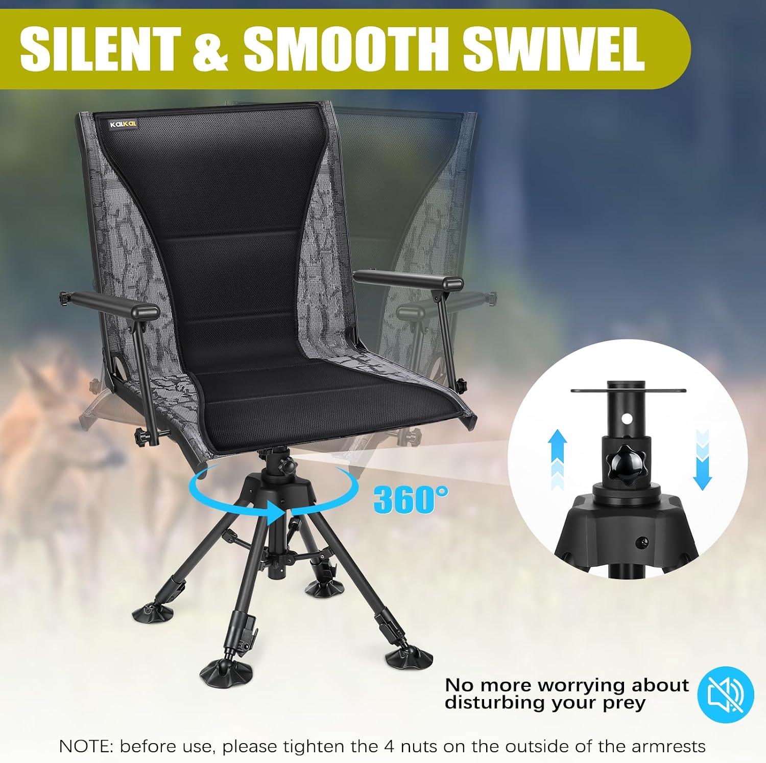 回転式ハンティングチェア 静音360度回転 ブラインドチェア - Hunting And Fishing Outdoor Chairs のレビューと価格