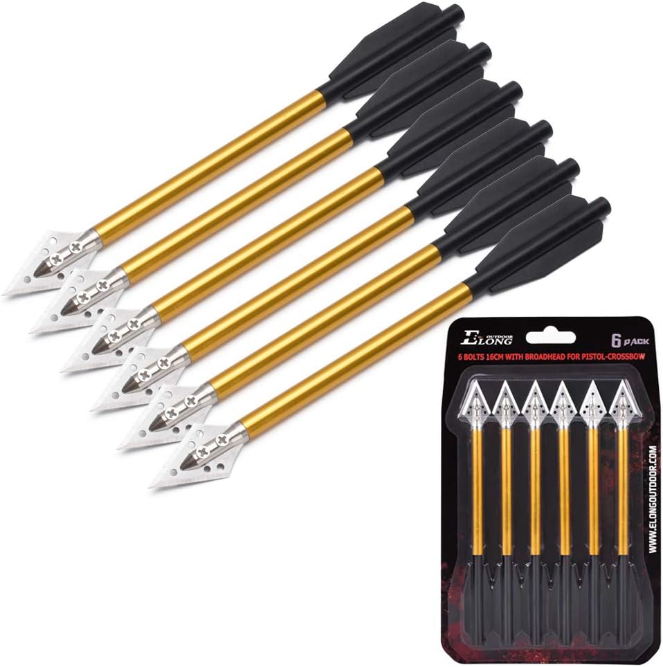 アルミニウム製クロスボウボルト矢 6.5インチ スチールブロ - Crossbow Bolt Broadhead のレビューと価格