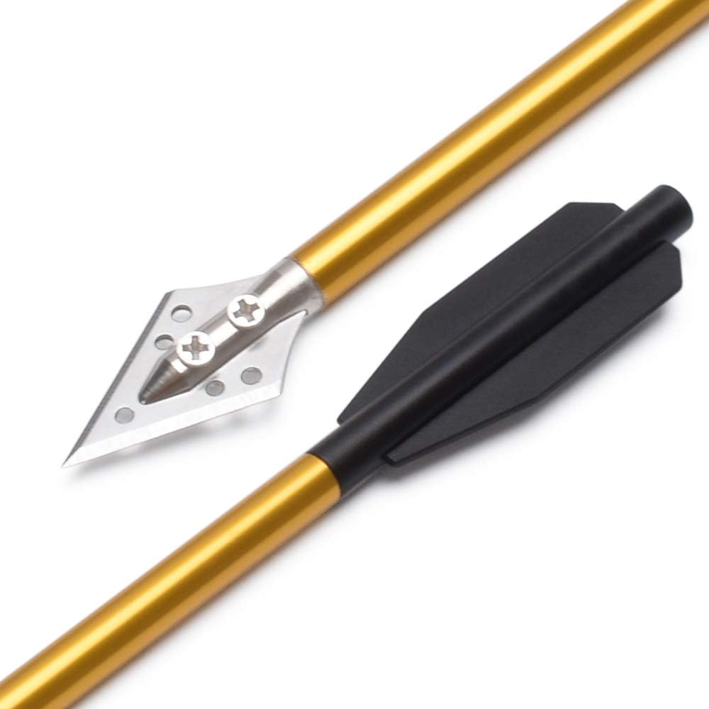 アルミニウム製クロスボウボルト矢 6.5インチ スチールブロ - Crossbow Bolt Broadhead のレビューと価格