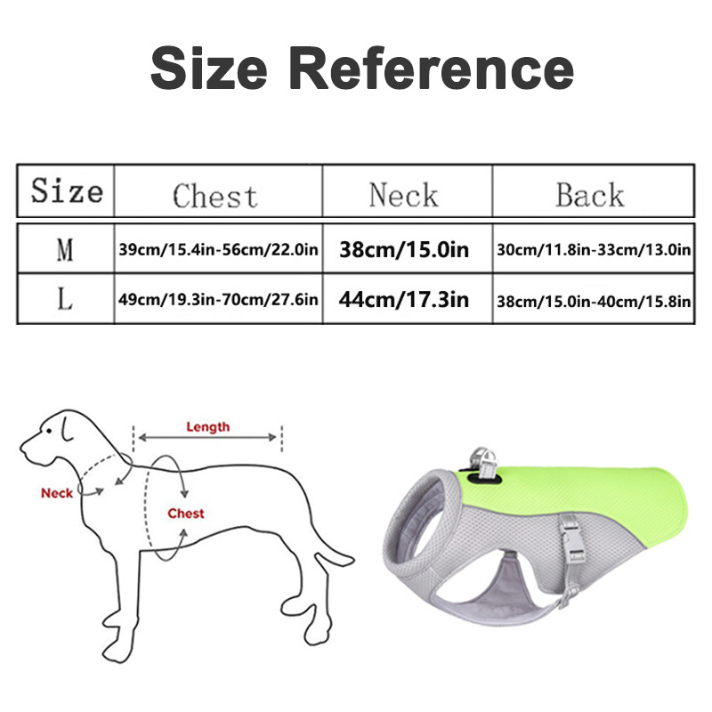 中型犬用冷却ベストハーネスクーラージャケット、調節可能、屋外 - Hunting Dog Outdoor のレビューと価格