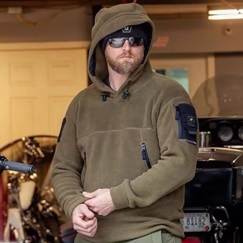 男性の冬の熱フリース屋外狩猟ジッパー軍事戦術ジャケットフード - Outdoor Hunting Fleece のレビューと価格