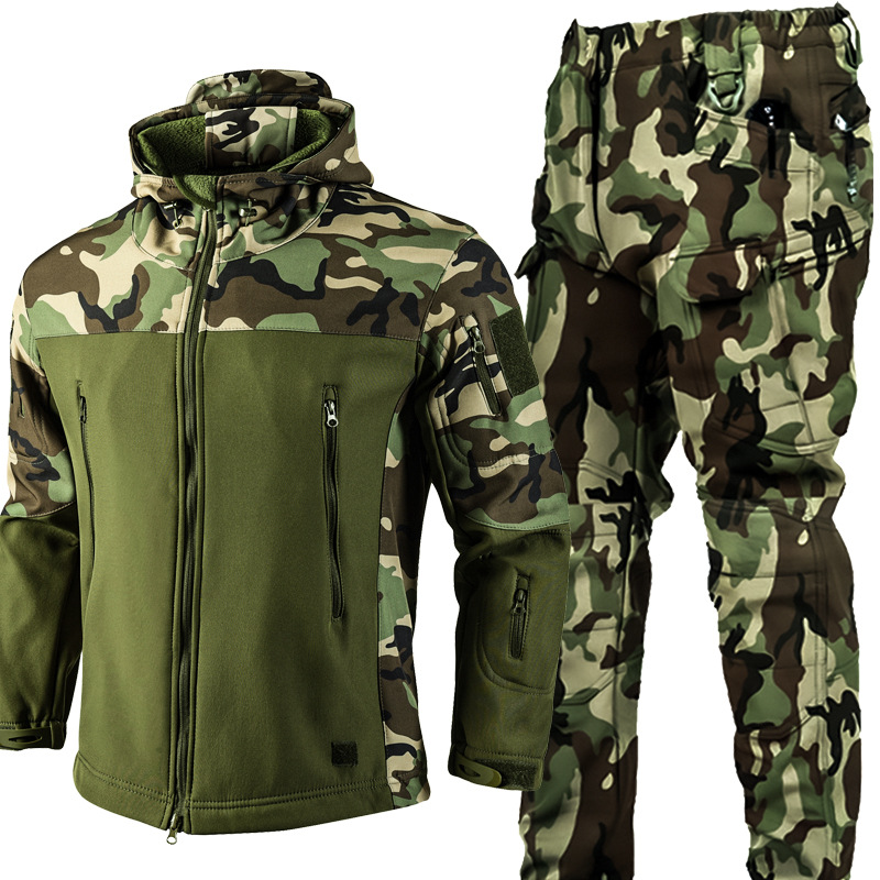 メンズ3in1シャークスキンソフトシェルジャケットパンツセッ - Outdoor Hunting Fleece のレビューと価格