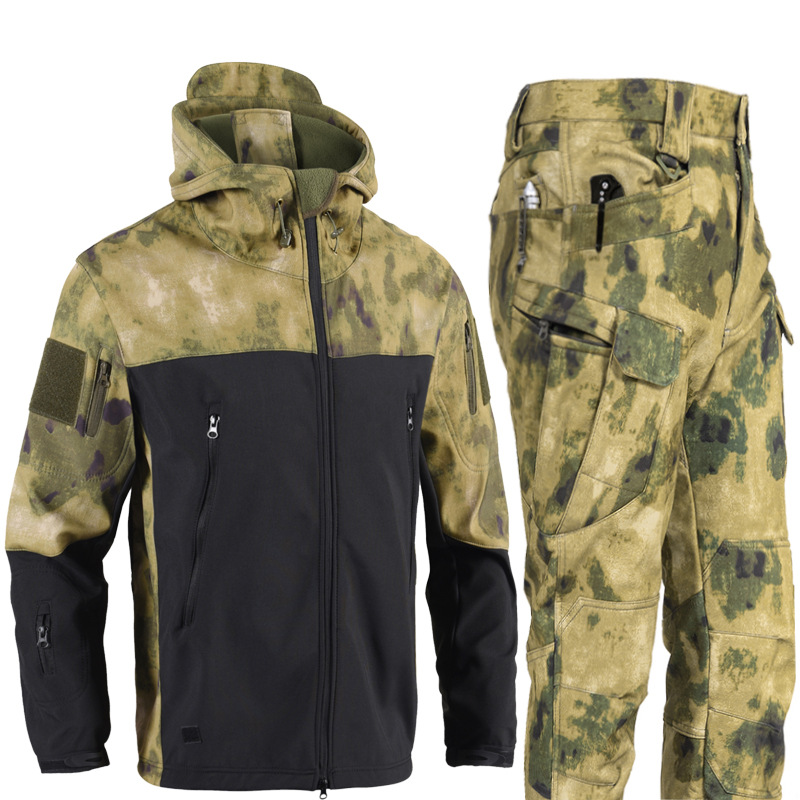 メンズ3in1シャークスキンソフトシェルジャケットパンツセッ - Outdoor Hunting Fleece のレビューと価格