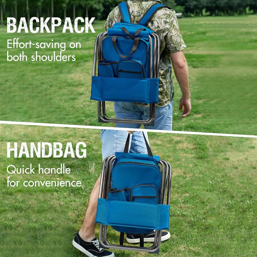 バックパッククーラーチェア、背もたれと内蔵クーラー付き、アウ - Hunting And Fishing Outdoor Chairs のレビューと価格