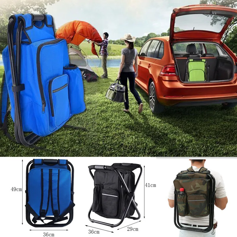 2 in 1 折りたたみ釣り椅子バッグ釣りバックパック椅子ス - Hunting And Fishing Outdoor Chairs のレビューと価格