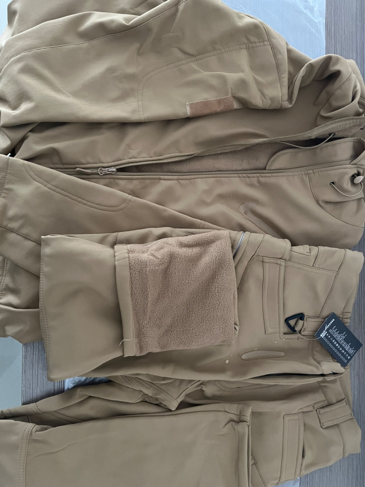 メンズウォームソフトシェルフリースフードカーゴジャケット、防 - Outdoor Hunting Fleece のレビューと価格