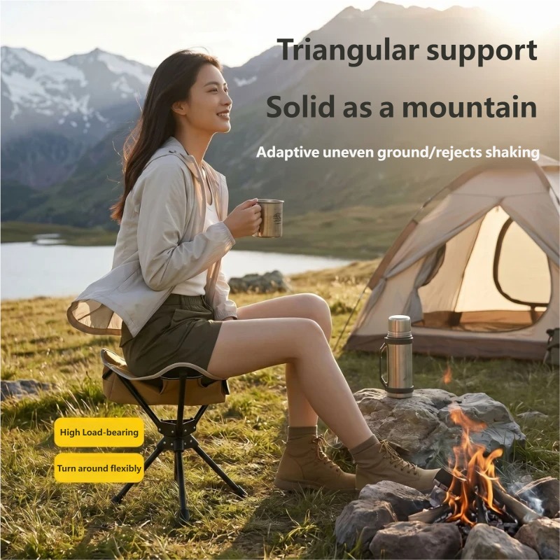 360 °   回転式アウトドアキャンプスツール超軽量折りた - Hunting And Fishing Outdoor Chairs のレビューと価格