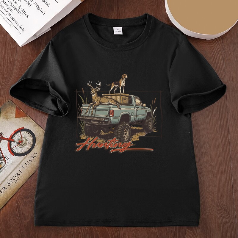 ハンティングTシャツ 鹿狩りTシャツ 犬柄Tシャツ メンズ  - Hunting Dog Outdoor のレビューと価格