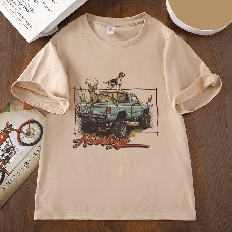 ハンティングTシャツ 鹿狩りTシャツ 犬柄Tシャツ メンズ  - Hunting Dog Outdoor のレビューと価格