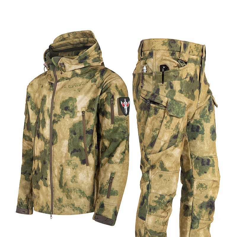 屋外防水迷彩サファリハイキングウィンドブレーカーフード付きハ - Safari Outdoor Hunting Jackets のレビューと価格