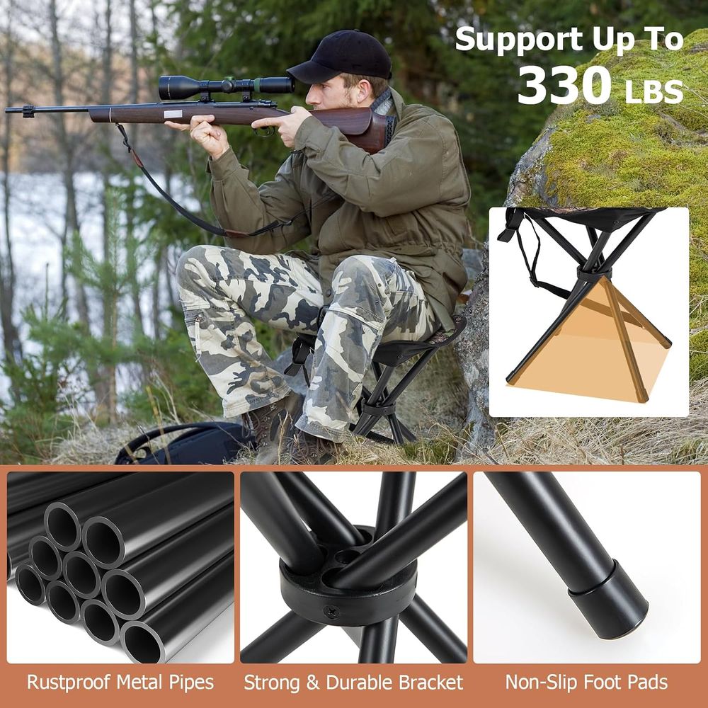 2パックポータブル三脚軽量ハンティングスツール、ショルダース - Hunting And Fishing Outdoor Chairs のレビューと価格