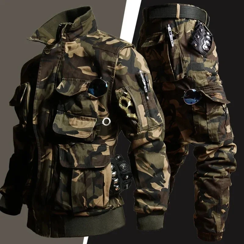 メンズ迷彩セットマルチポケットタクティカルジャケット + 狩 - Safari Outdoor Hunting Jackets のレビューと価格
