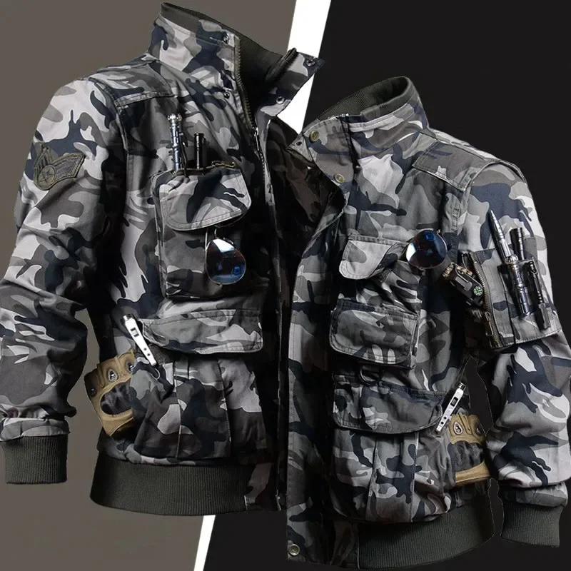メンズ迷彩セットマルチポケットタクティカルジャケット + 狩 - Safari Outdoor Hunting Jackets のレビューと価格