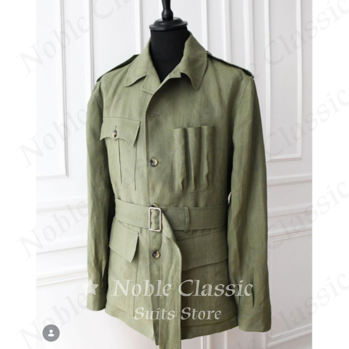 メンズリネンサファリジャケット ヴィンテージ ベルト付き マ - Safari Outdoor Hunting Jackets のレビューと価格