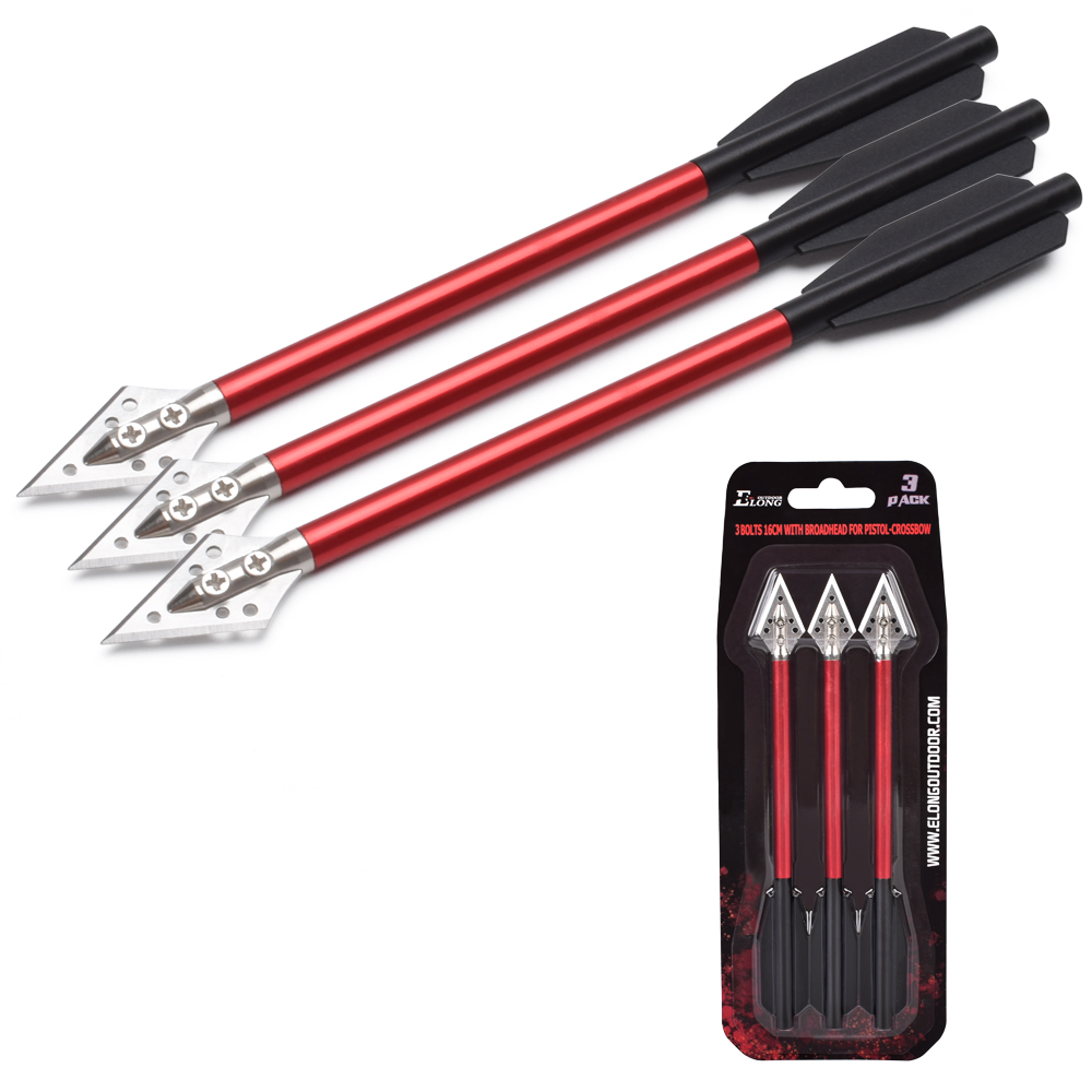 3 個アルミクロスボウボルト矢 6.5 インチ鋼ブロードヘッ - Crossbow Bolt Broadhead のレビューと価格
